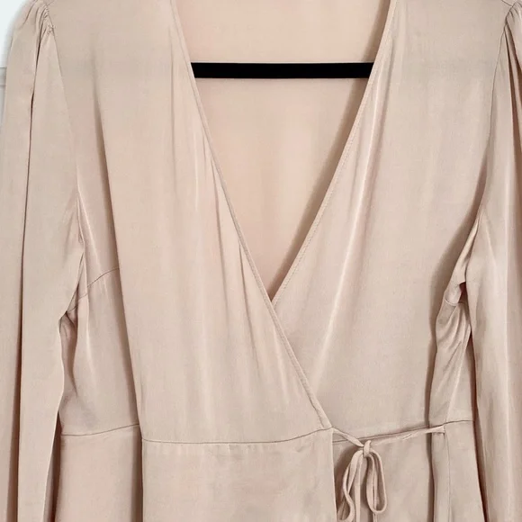 Zara Long Sleeve Silky Wrap Blouse - Medium - Picture 5 of 5